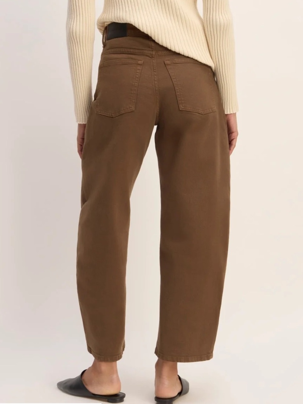Everlane The Way-High® Curve Jean Brown Barrel-Leg High-Rise Jeans 30R - Picture 2 of 9